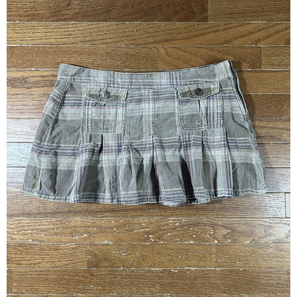 Vintage Bongo Micro Mini Skirt Juniors 9 Plaid Low Rise Pleated Y2K Preppy